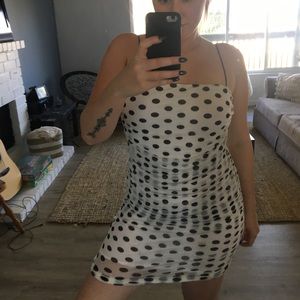 Polka dot spaghetti strap dress
